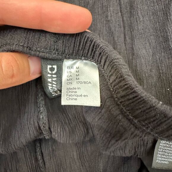 H&M Black Drawstring Straight Leg Pants Sz M - Picture 4 of 4